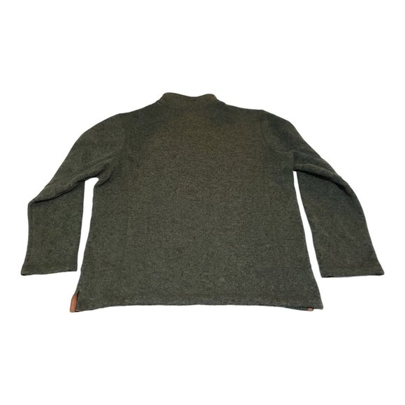 Woolrich 1/4 Snap Pullover Fleece Sweater Men's Sz M Green Polyester Pocket - Picture 5 of 7